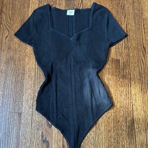 Abercrombie Black Ribbed Bodysuit